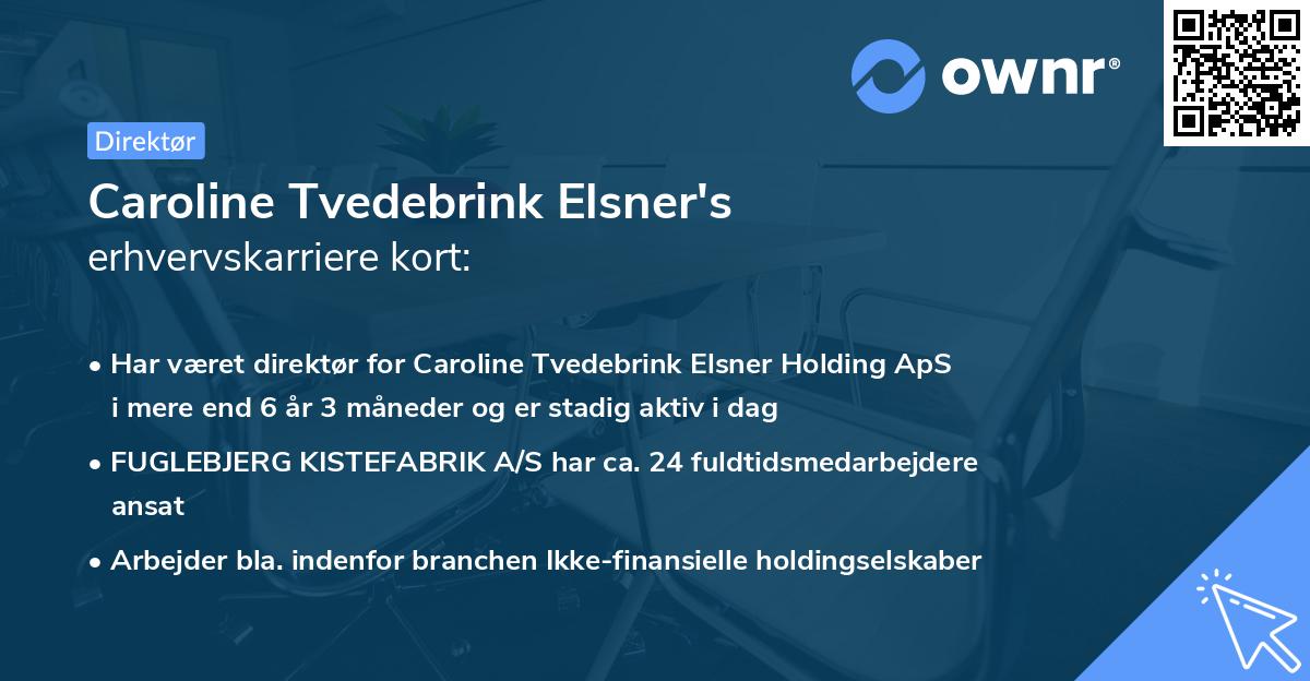 Caroline Tvedebrink Elsner's erhvervskarriere kort