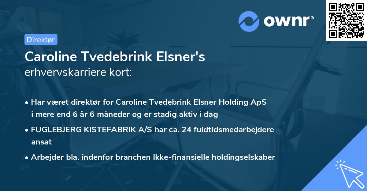 Caroline Tvedebrink Elsner's erhvervskarriere kort
