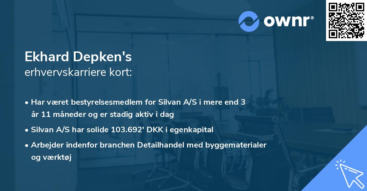 Ekhard Depken's erhvervskarriere kort