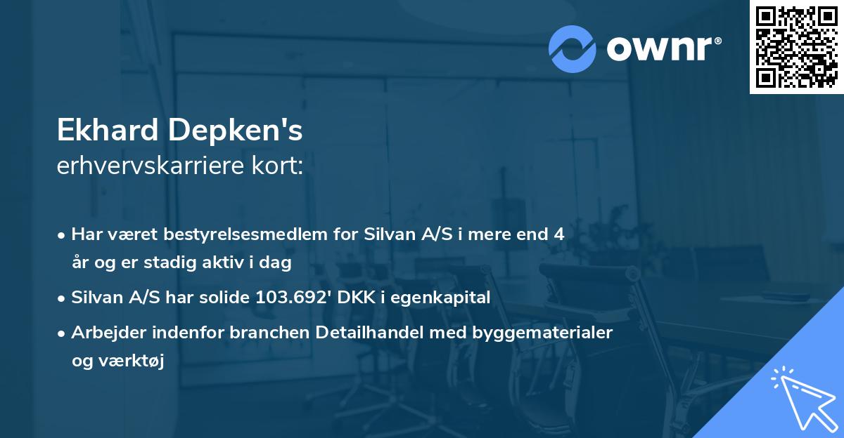 Ekhard Depken's erhvervskarriere kort