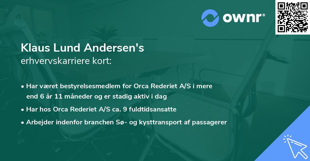 Klaus Lund Andersen's erhvervskarriere kort