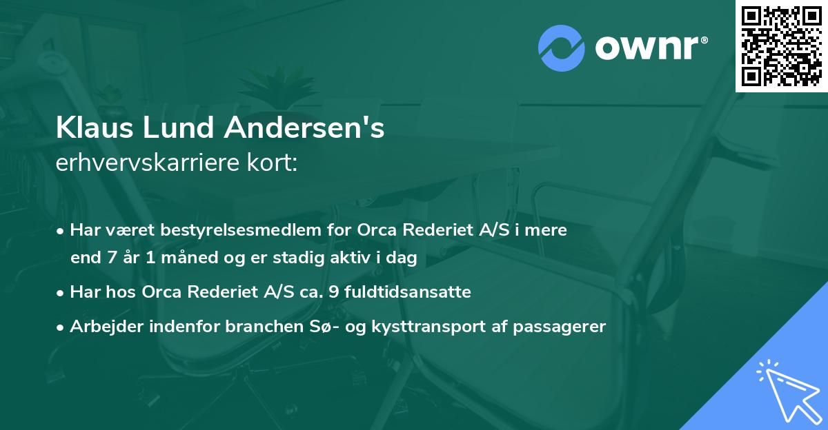 Klaus Lund Andersen's erhvervskarriere kort