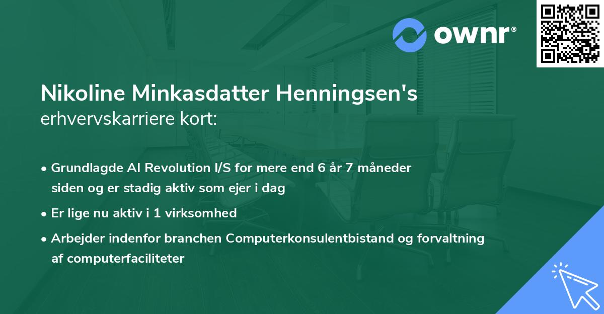 Nikoline Minkasdatter Henningsen's erhvervskarriere kort