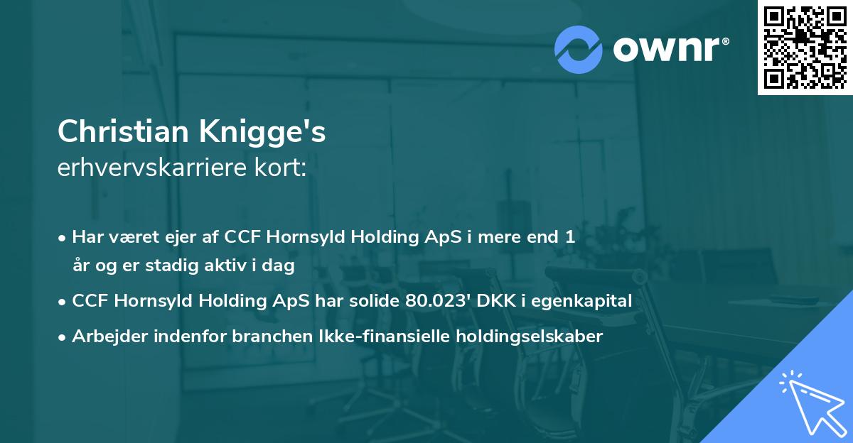 Christian Knigge's erhvervskarriere kort