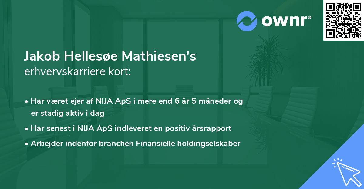 Jakob Hellesøe Mathiesen's erhvervskarriere kort
