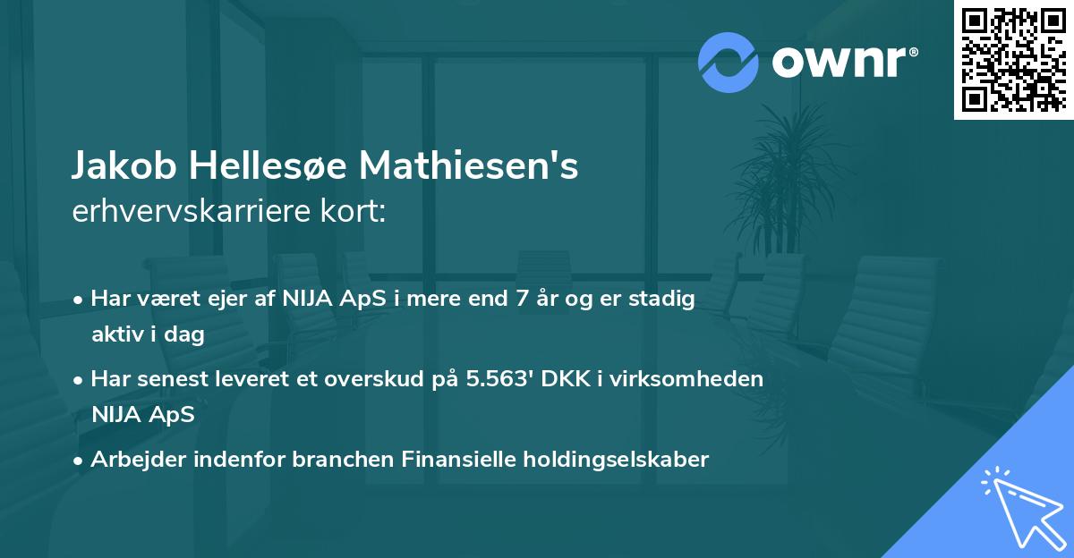 Jakob Hellesøe Mathiesen's erhvervskarriere kort