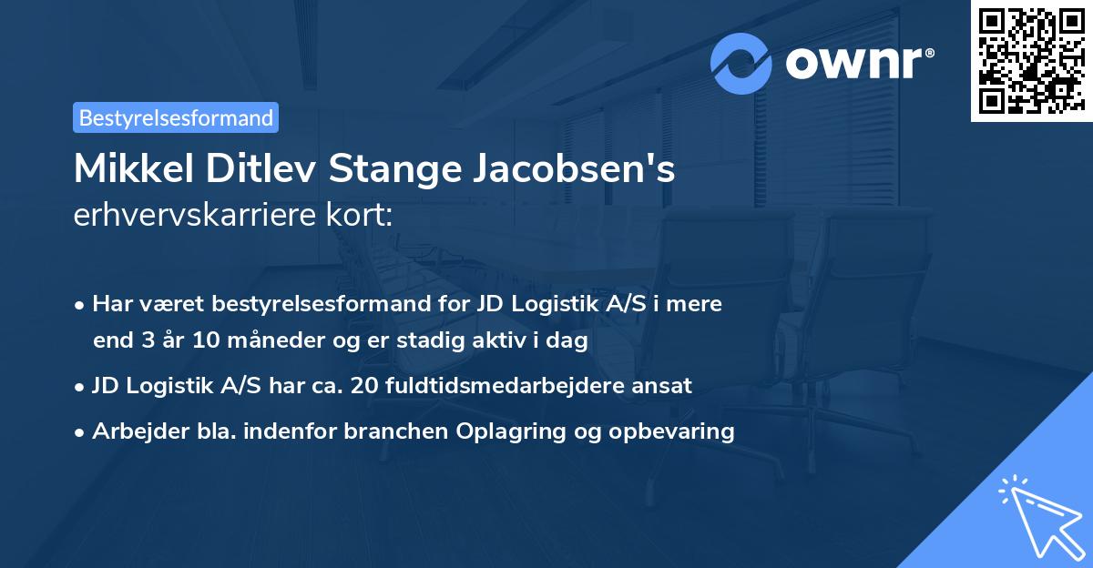 Mikkel Ditlev Stange Jacobsen's erhvervskarriere kort