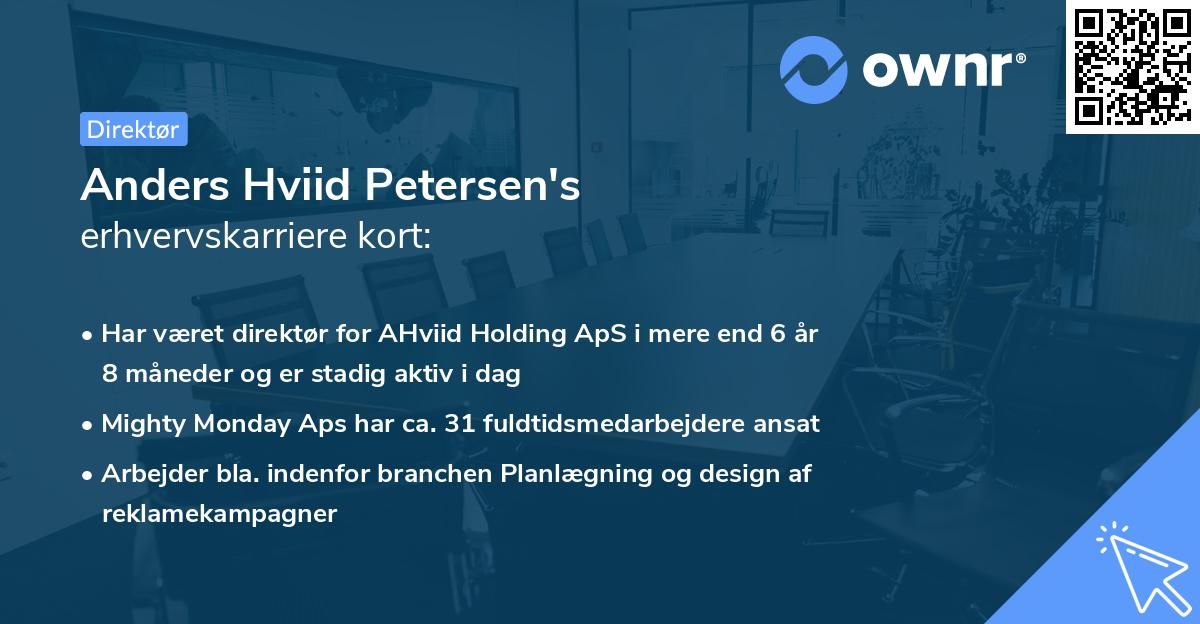 Anders Hviid Petersen's erhvervskarriere kort