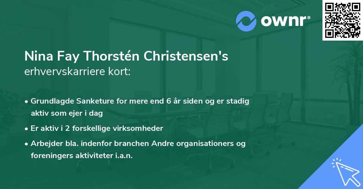 Nina Fay Thorstén Christensen's erhvervskarriere kort