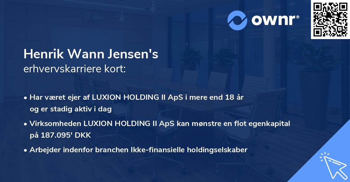 Henrik Wann Jensen's erhvervskarriere kort