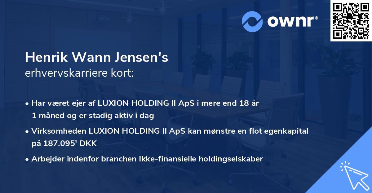 Henrik Wann Jensen's erhvervskarriere kort