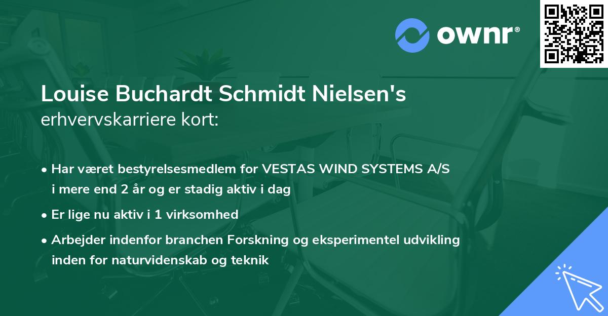 Louise Buchardt Schmidt Nielsen's erhvervskarriere kort