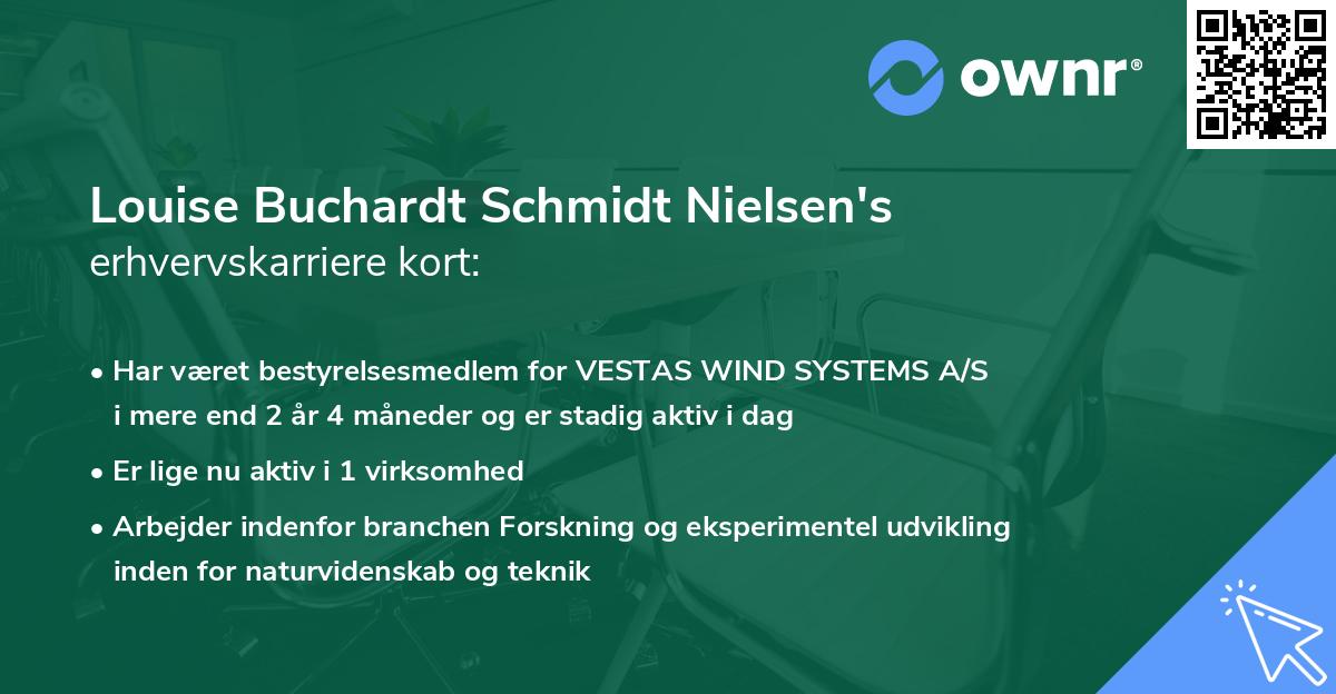 Louise Buchardt Schmidt Nielsen's erhvervskarriere kort