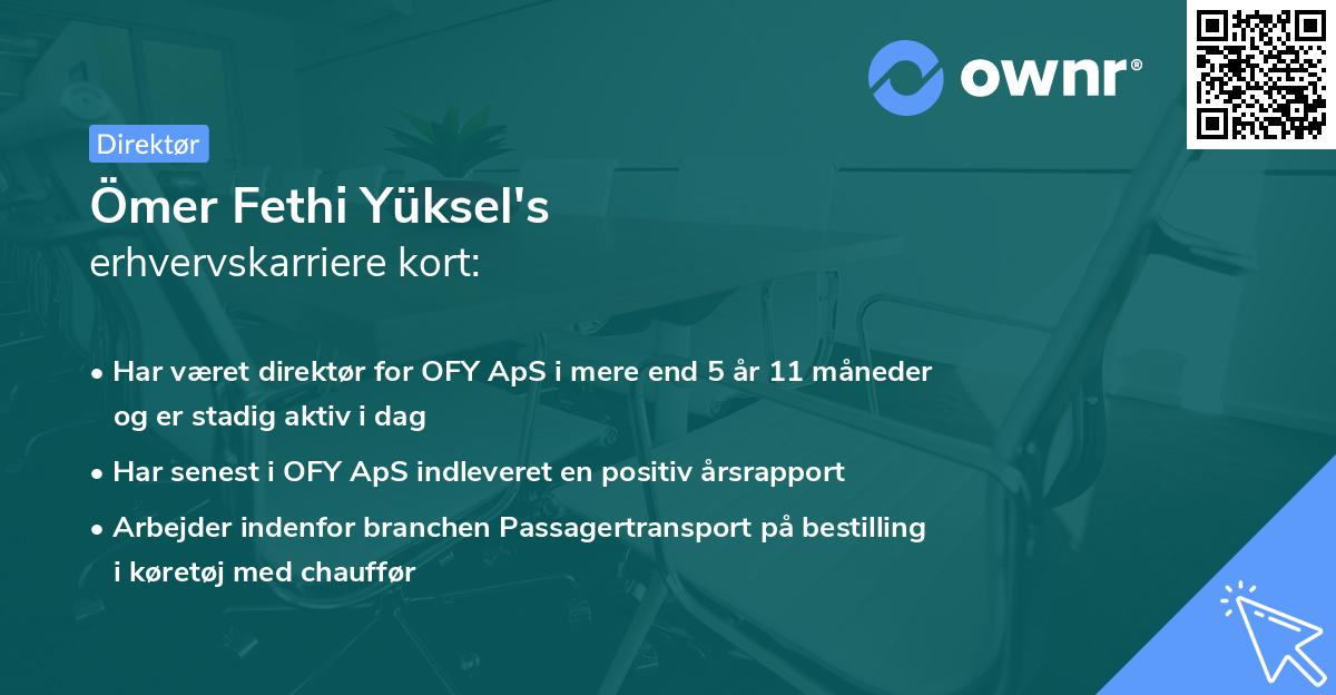 Ömer Fethi Yüksel's erhvervskarriere kort