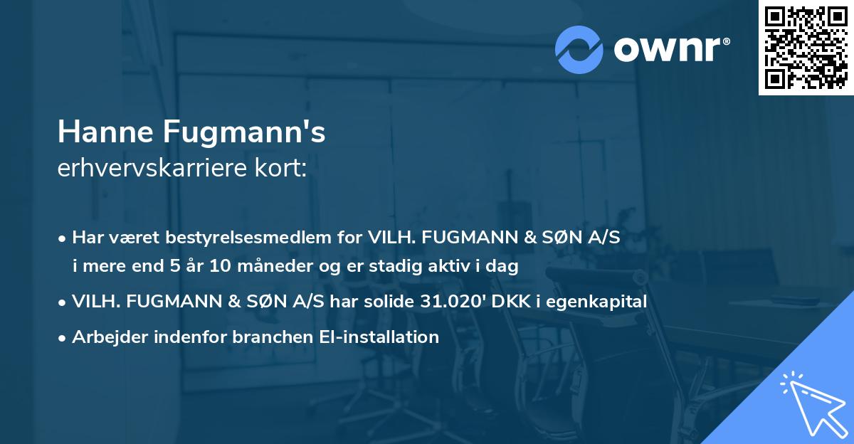 Hanne Fugmann's erhvervskarriere kort