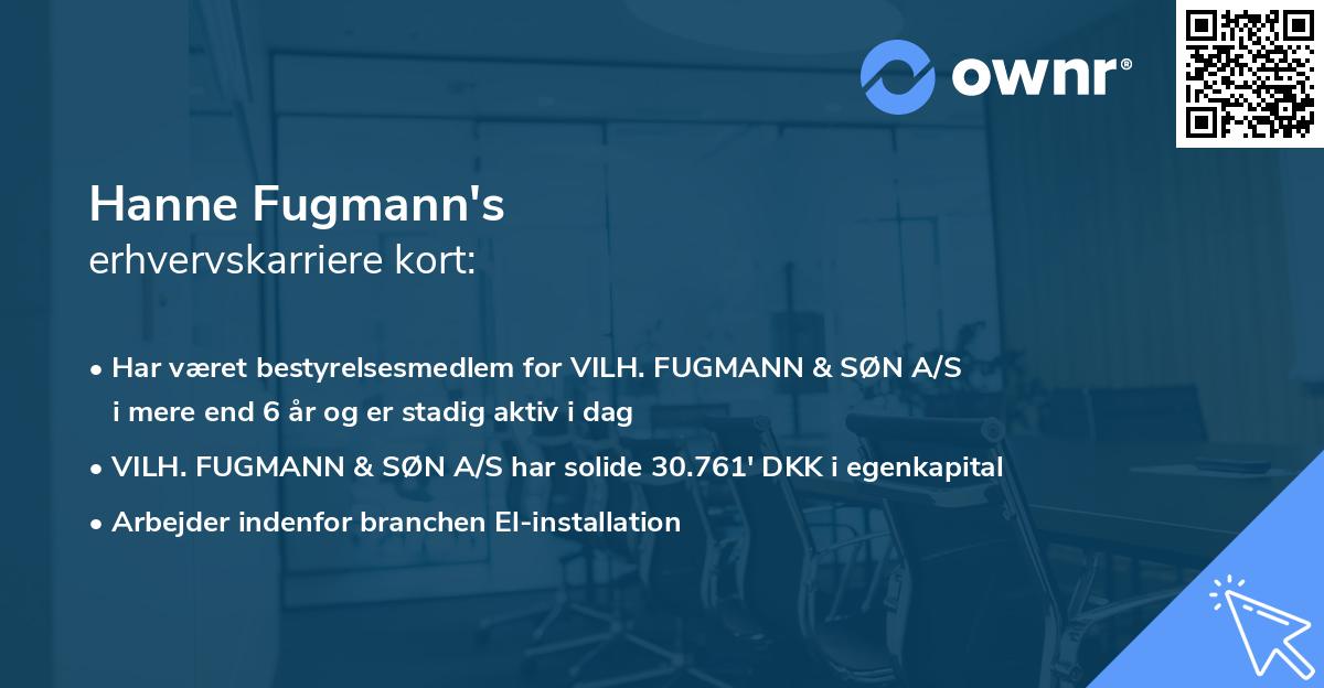 Hanne Fugmann's erhvervskarriere kort