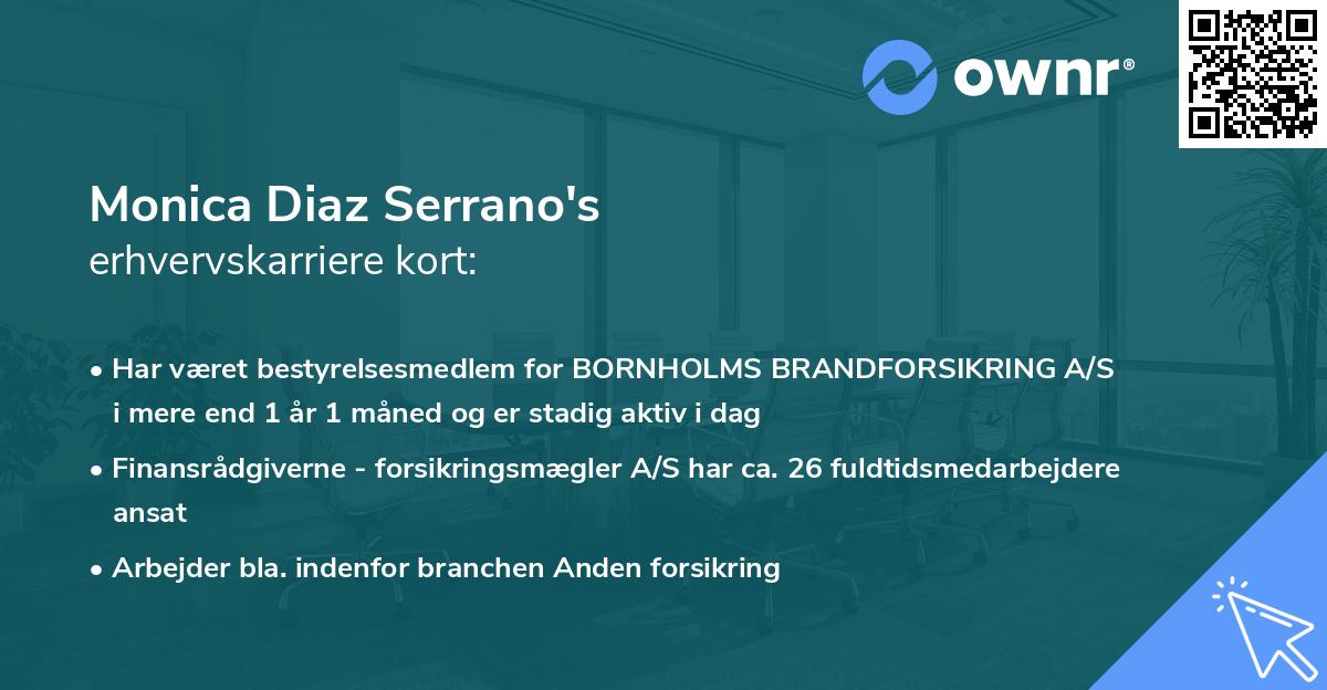 Monica Diaz Serrano's erhvervskarriere kort