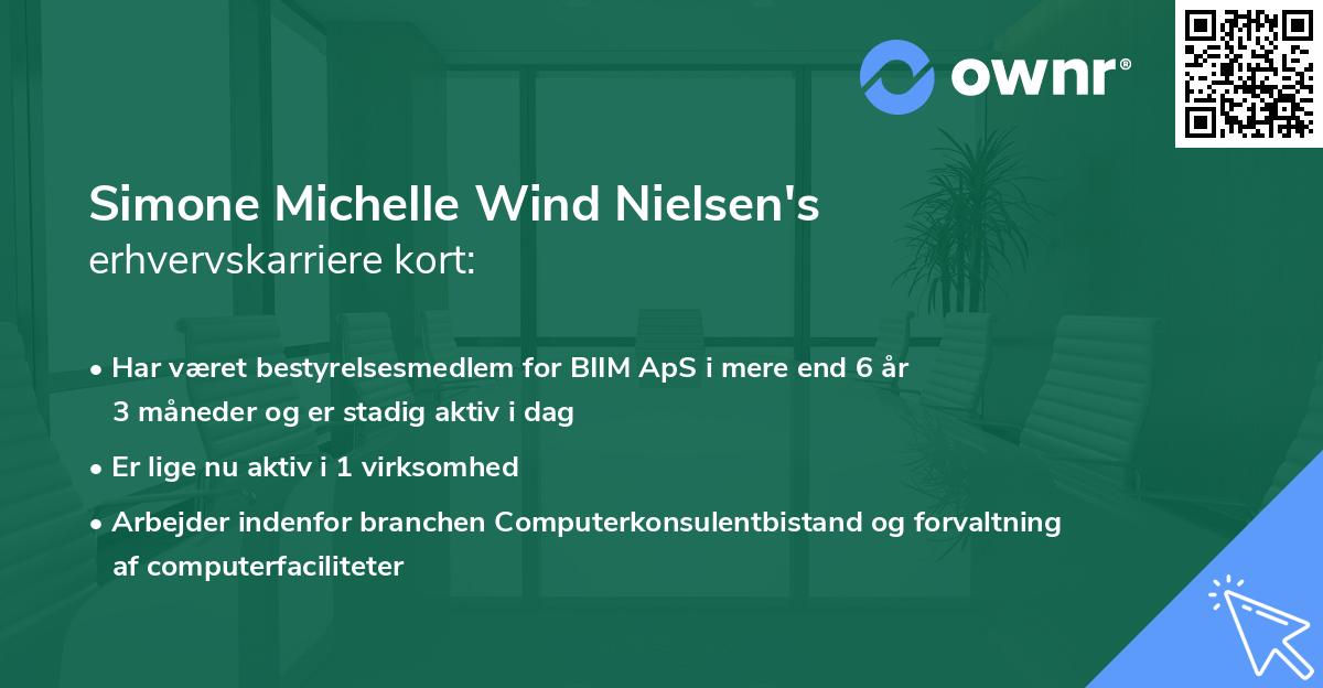 Simone Michelle Wind Nielsen's erhvervskarriere kort
