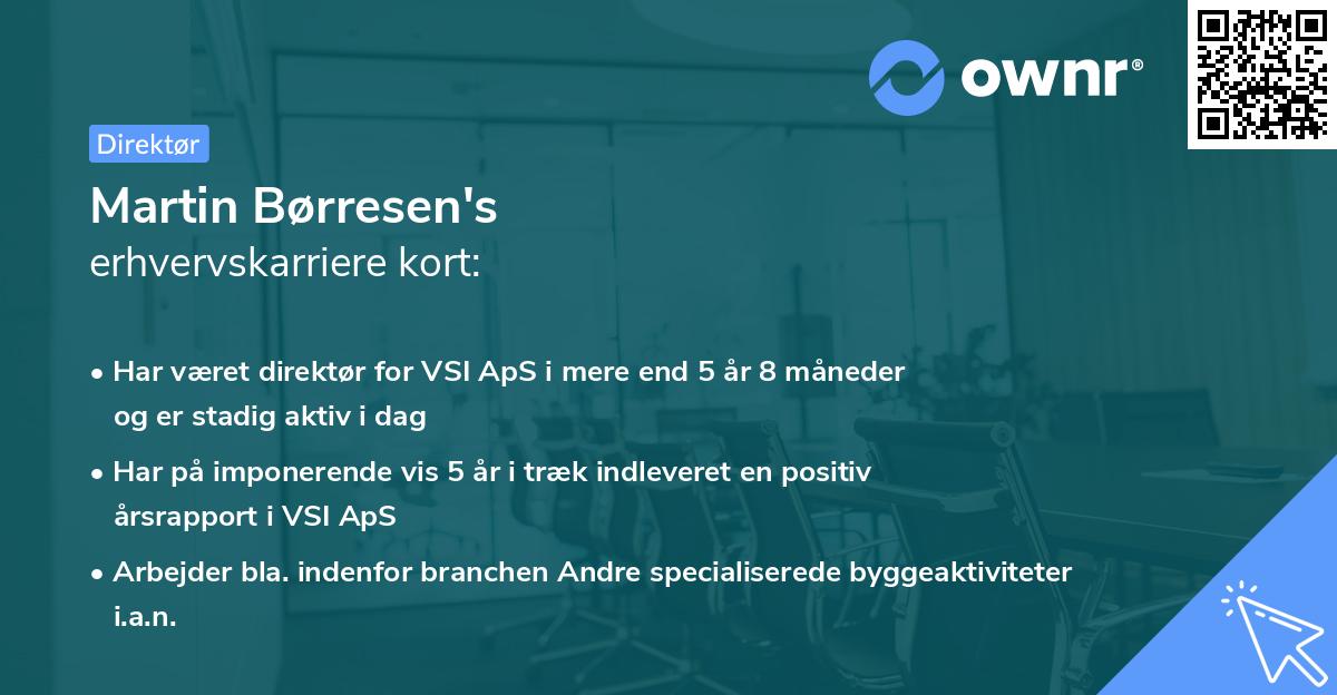 Martin Børresen's erhvervskarriere kort