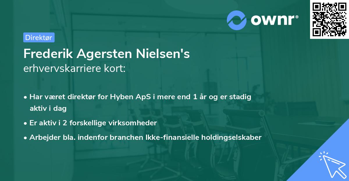 Frederik Agersten Nielsen's erhvervskarriere kort
