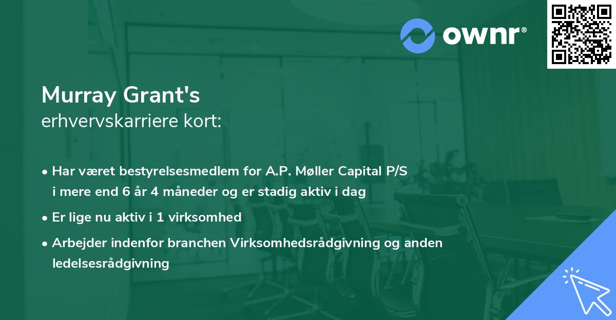 Murray Grant's erhvervskarriere kort