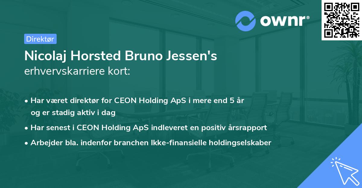 Nicolaj Horsted Bruno Jessen's erhvervskarriere kort