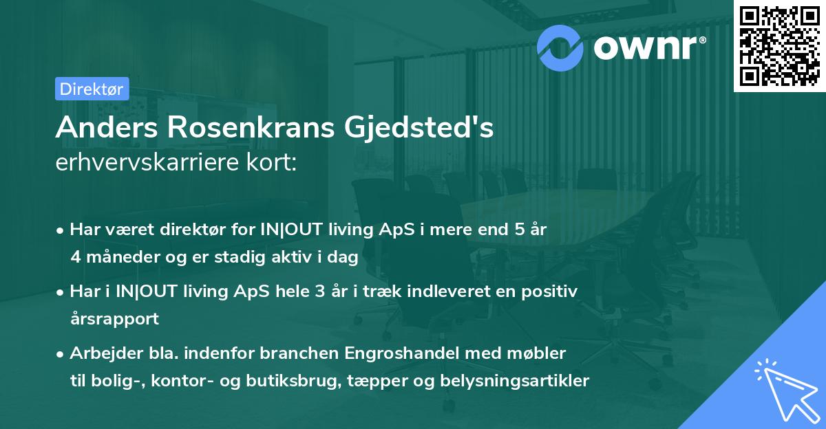 Anders Rosenkrans Gjedsted's erhvervskarriere kort