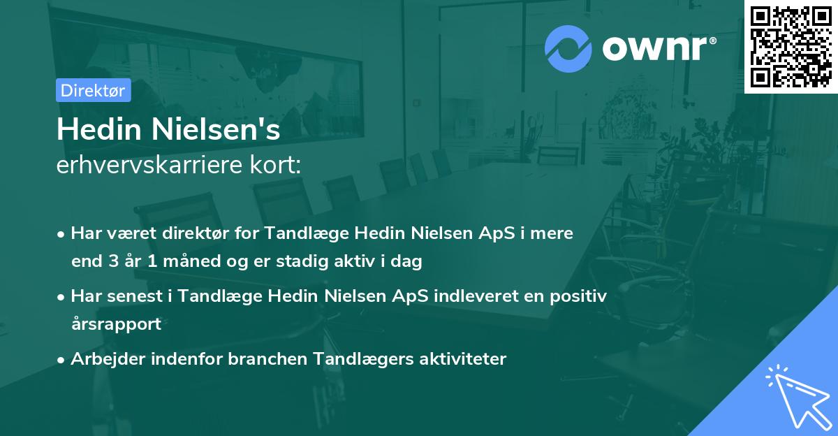 Hedin Nielsen's erhvervskarriere kort