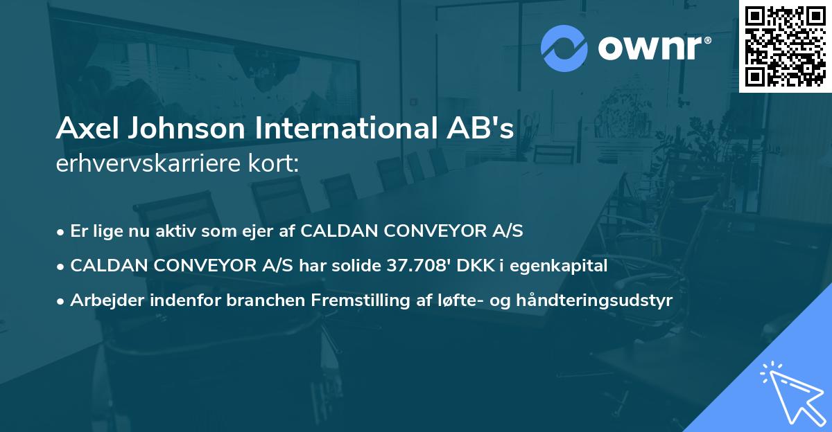 Axel Johnson International AB's erhvervskarriere kort
