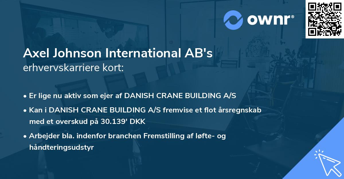 Axel Johnson International AB's erhvervskarriere kort