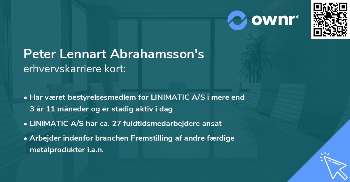 Peter Lennart Abrahamsson's erhvervskarriere kort