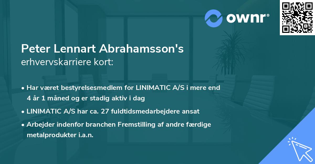 Peter Lennart Abrahamsson's erhvervskarriere kort