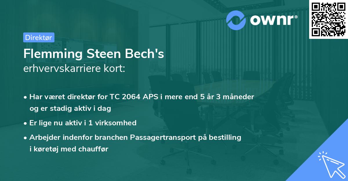 Flemming Steen Bech's erhvervskarriere kort