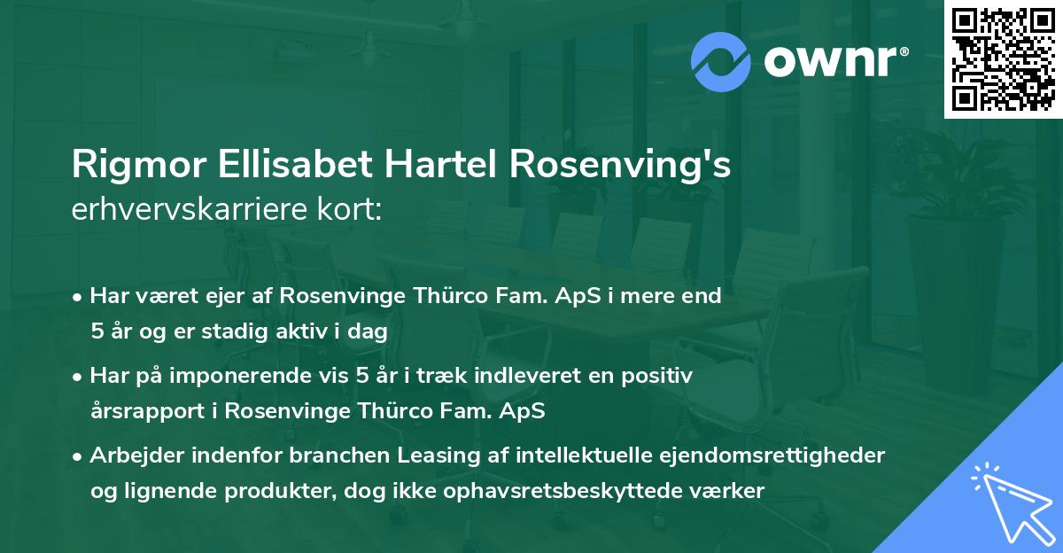 Rigmor Ellisabet Hartel Rosenving's erhvervskarriere kort