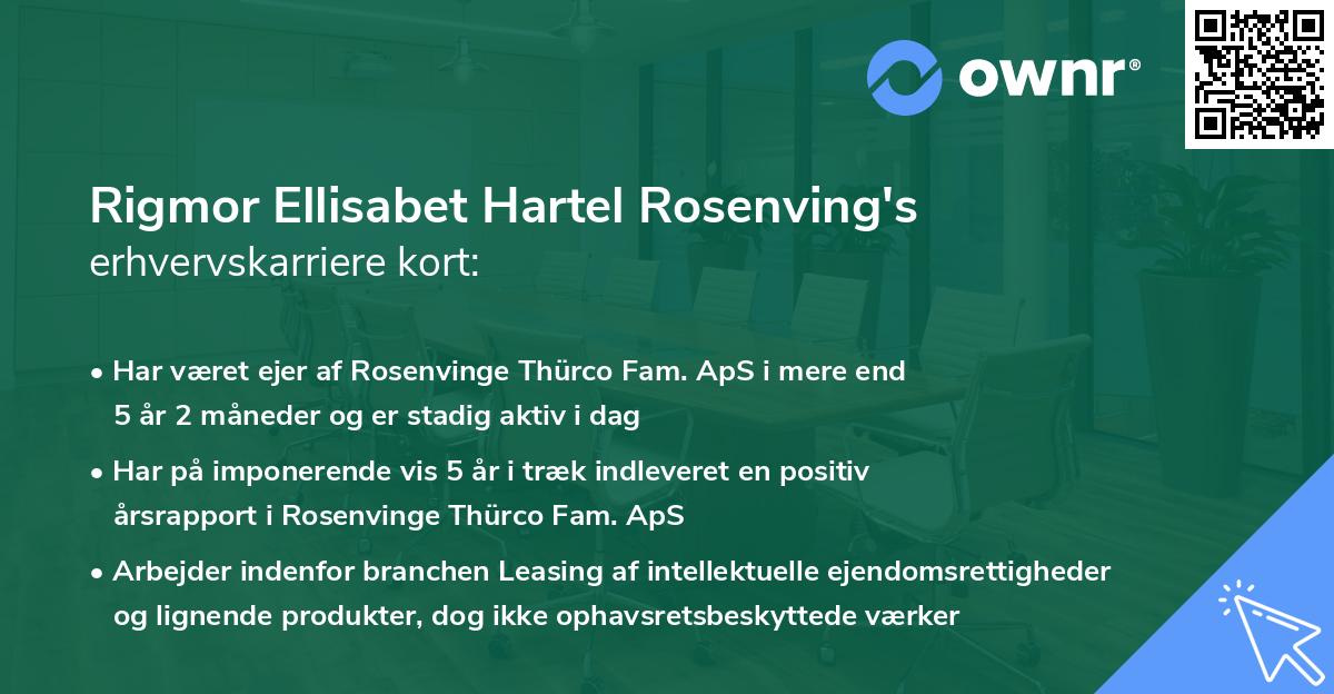 Rigmor Ellisabet Hartel Rosenving's erhvervskarriere kort