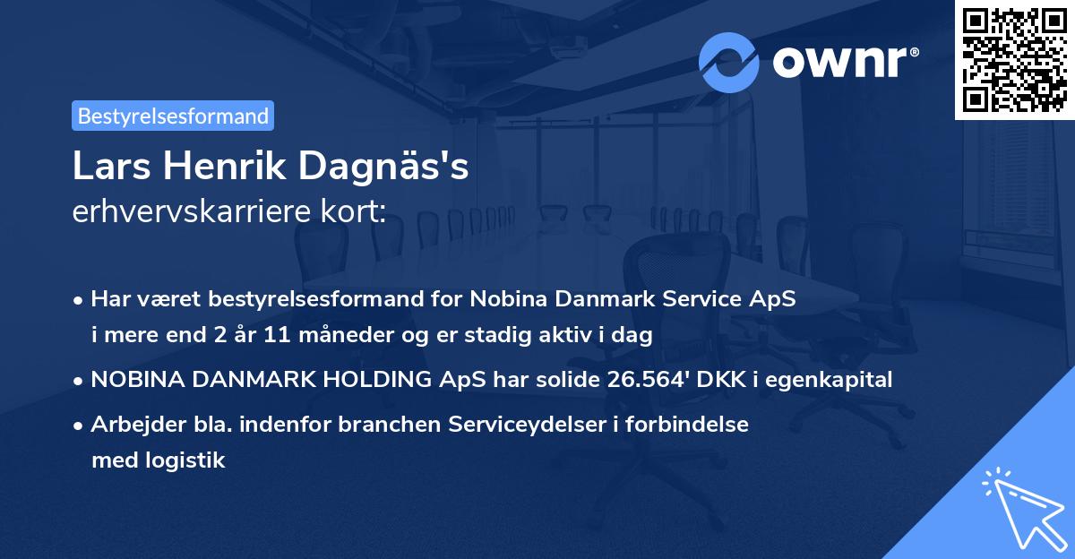 Lars Henrik Dagnäs's erhvervskarriere kort