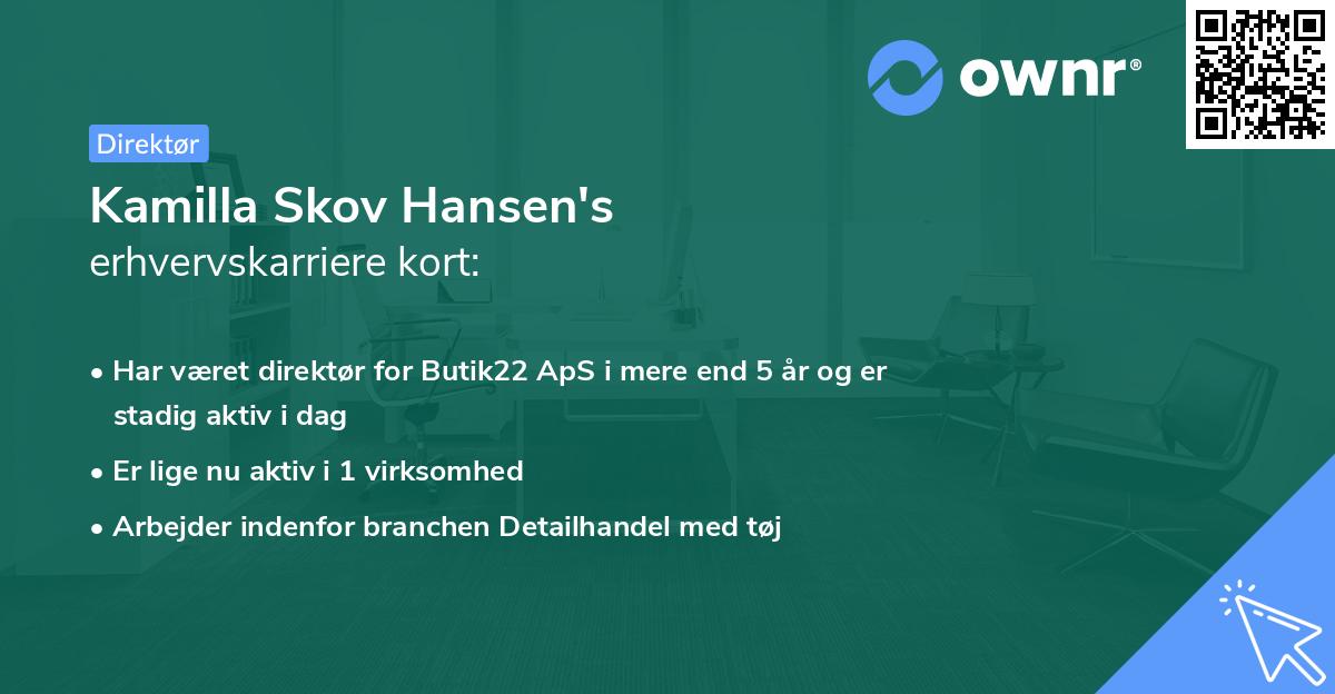 Kamilla Skov Hansen's erhvervskarriere kort