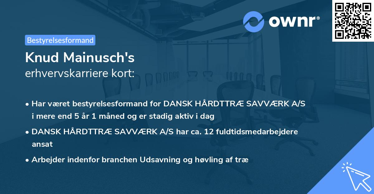 Knud Mainusch's erhvervskarriere kort