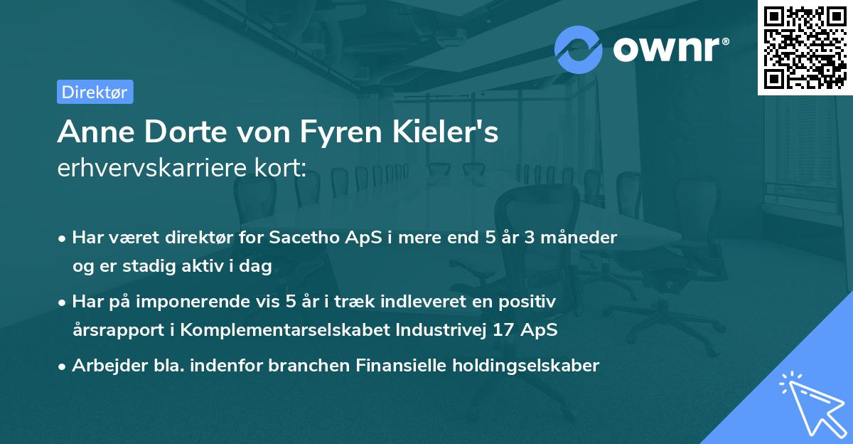 Anne Dorte von Fyren Kieler's erhvervskarriere kort