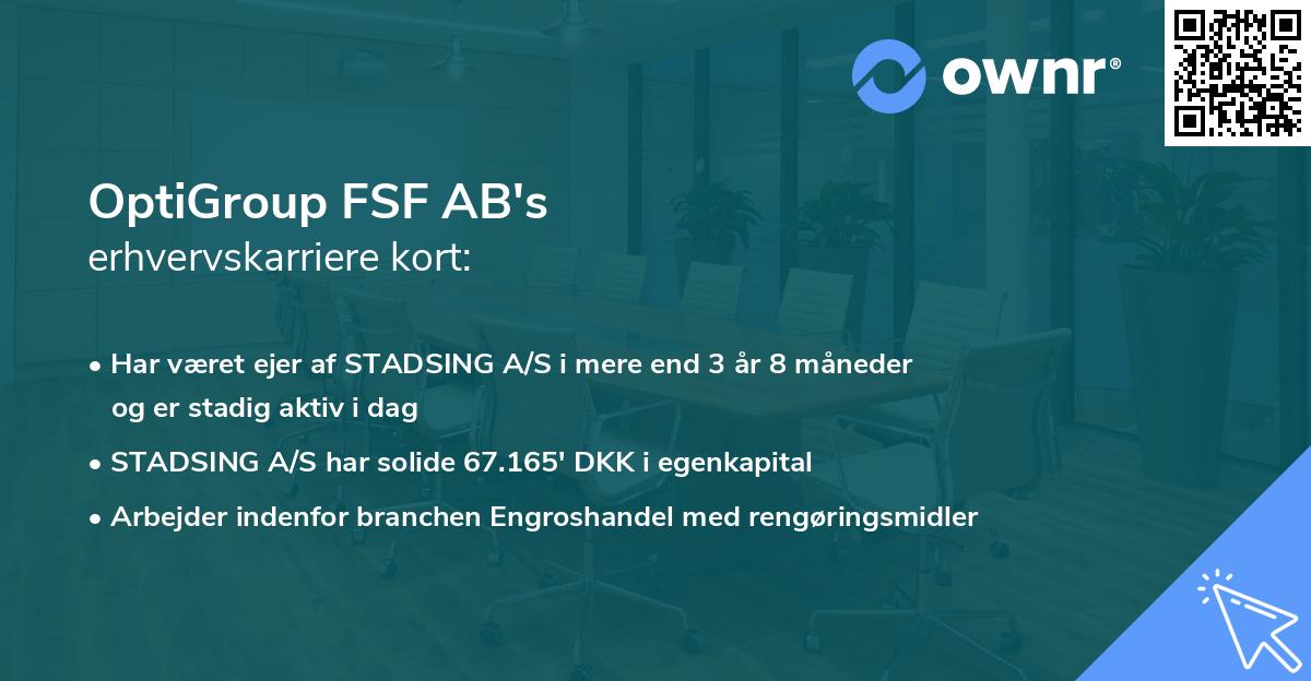 OptiGroup FSF AB's erhvervskarriere kort