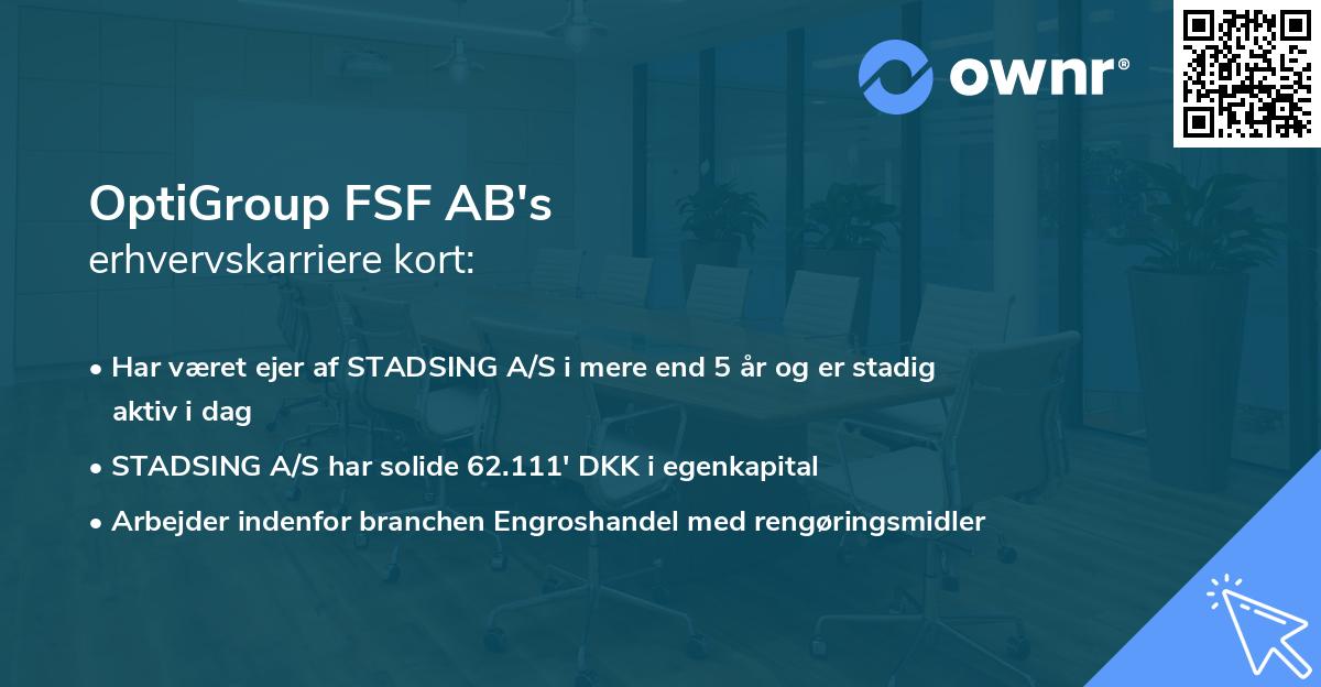 OptiGroup FSF AB's erhvervskarriere kort