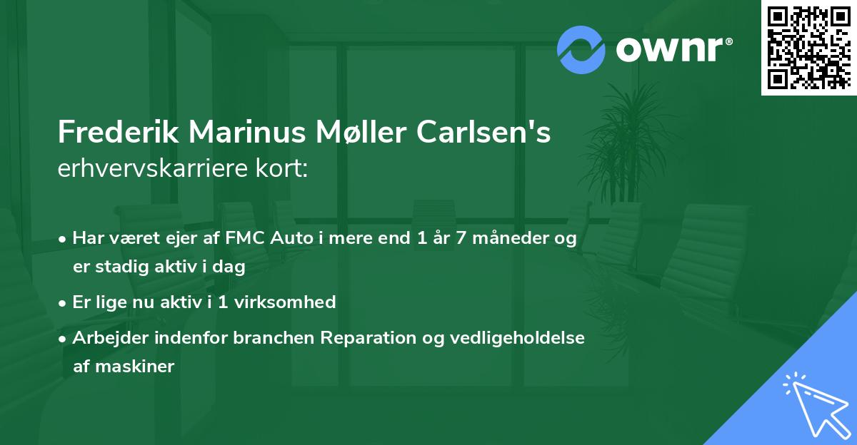 Frederik Marinus Møller Carlsen's erhvervskarriere kort