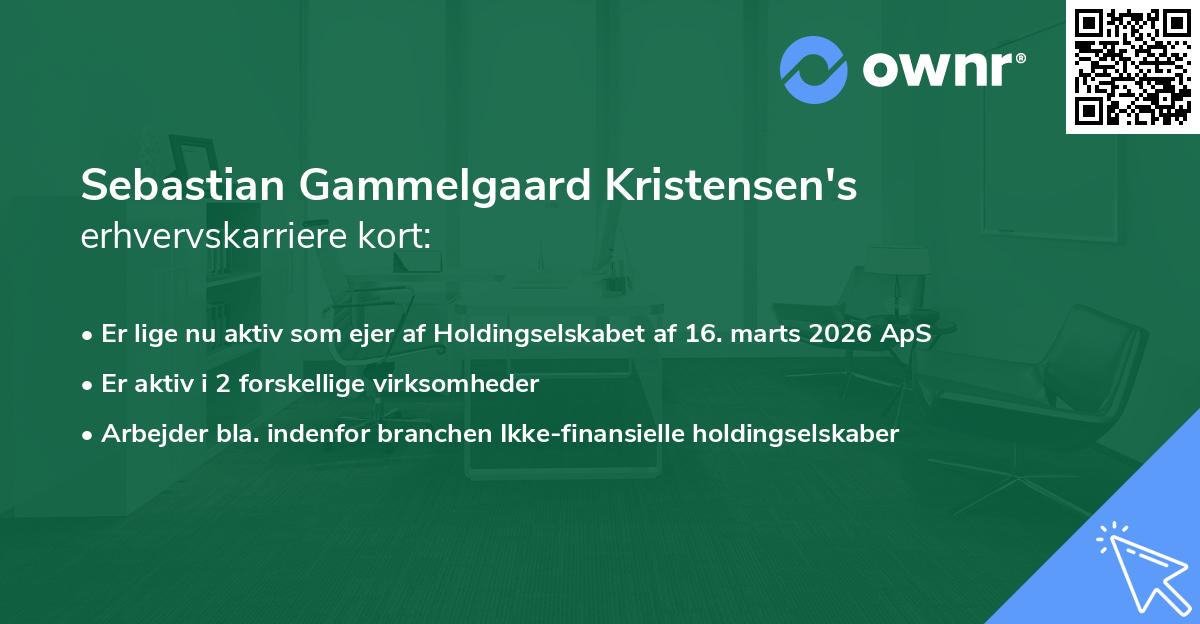 Sebastian Gammelgaard Kristensen's erhvervskarriere kort