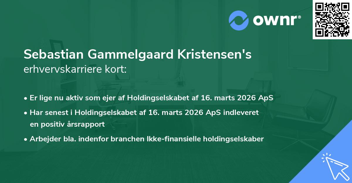 Sebastian Gammelgaard Kristensen's erhvervskarriere kort
