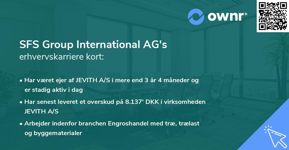 SFS Group International AG's erhvervskarriere kort