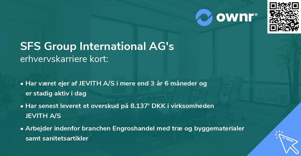 SFS Group International AG's erhvervskarriere kort