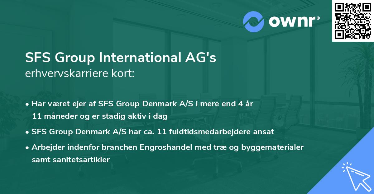 SFS Group International AG's erhvervskarriere kort