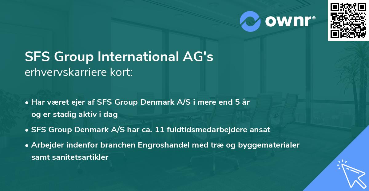 SFS Group International AG's erhvervskarriere kort