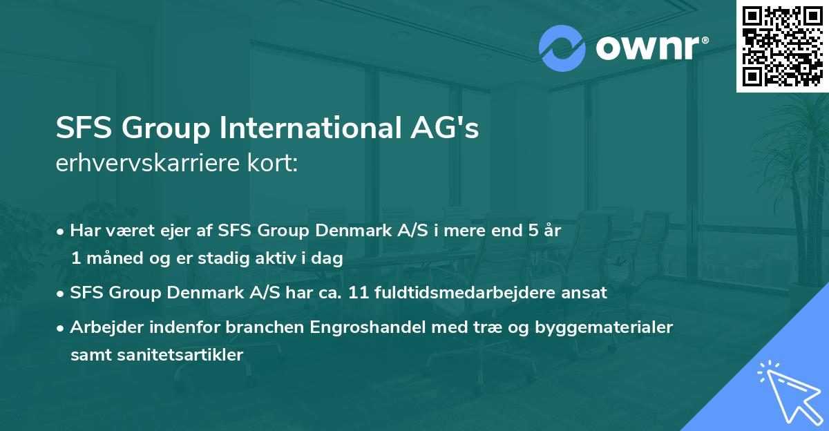 SFS Group International AG's erhvervskarriere kort