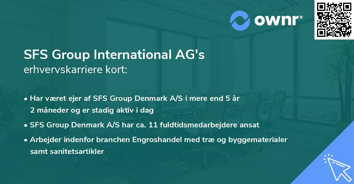 SFS Group International AG's erhvervskarriere kort